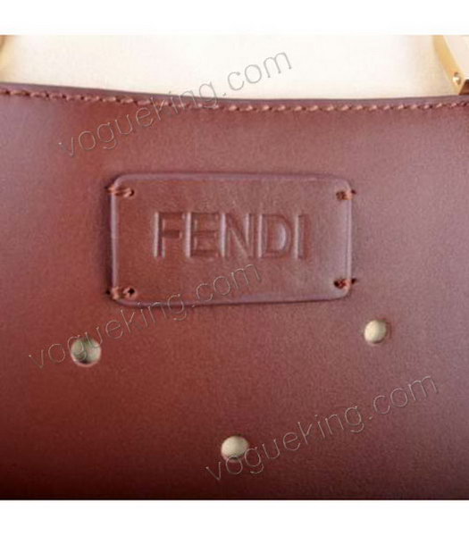 Fendi Large Coffee Perforate Leather Tote Bag-5