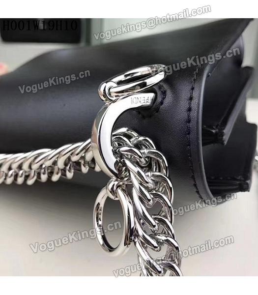 Fendi Latest Black Leather Chains Shoulder Bag-3