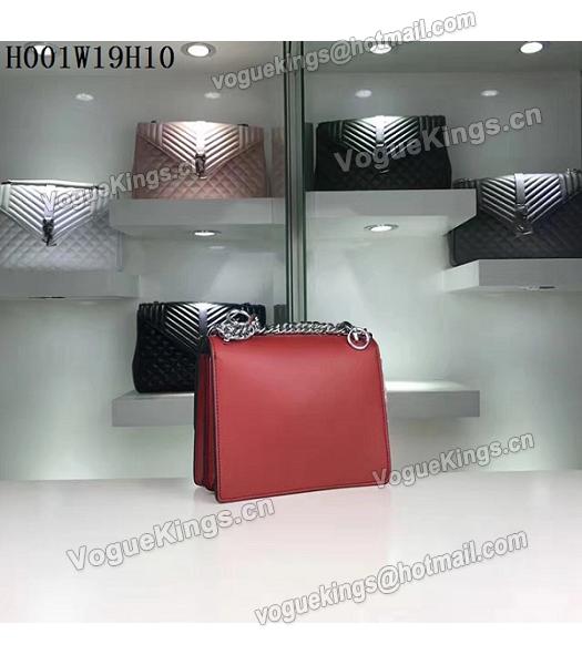 Fendi Latest Red Leather Chains Shoulder Bag-2