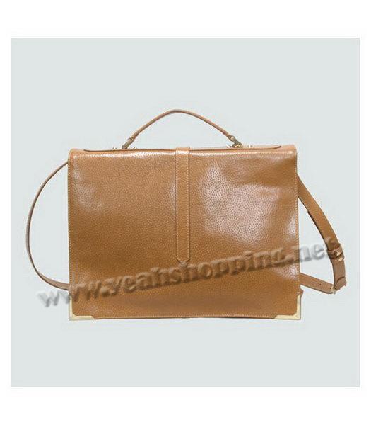 Fendi Leather Tote Shoulder Bag Earth Yellow Calfskin-2