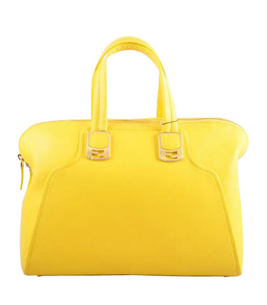 Fendi Lemon Ferrari Leather Tote Bag