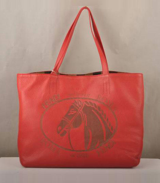 Fendi Lichee Grain Leather handbag Earth Red