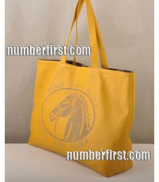 Fendi Lichee Grain Leather handbag Yellow-1