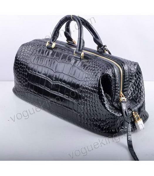 Fendi Long Frame Tote Bag With Black Croc Veins Leather-1