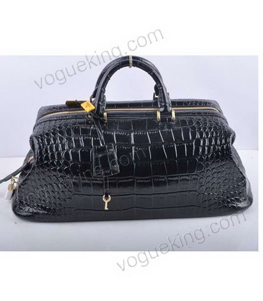 Fendi Long Frame Tote Bag With Black Croc Veins Leather-2