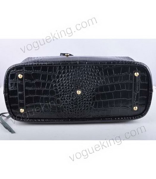 Fendi Long Frame Tote Bag With Black Croc Veins Leather-3