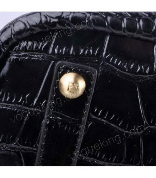 Fendi Long Frame Tote Bag With Black Croc Veins Leather-4