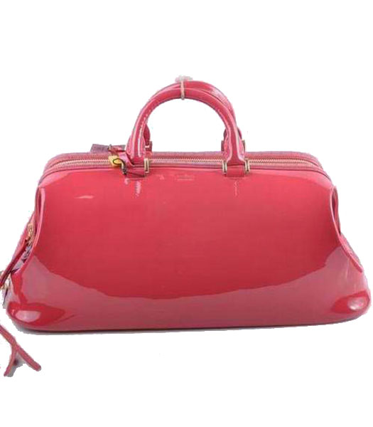 Fendi Long Frame Tote Bag With Fuchsia Patent Leather