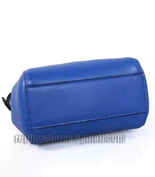 Fendi Micro Peekaboo Blue Leather Small Tote Bag Golden Metal-3