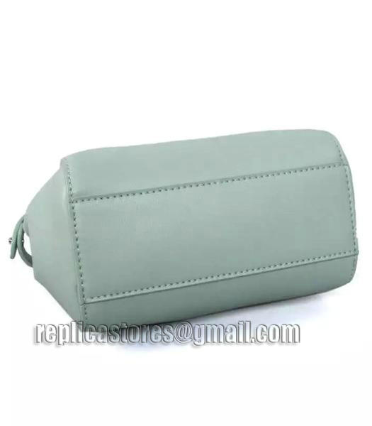 Fendi Micro Peekaboo Grey Blue Leather Small Tote Bag Silver Metal-4