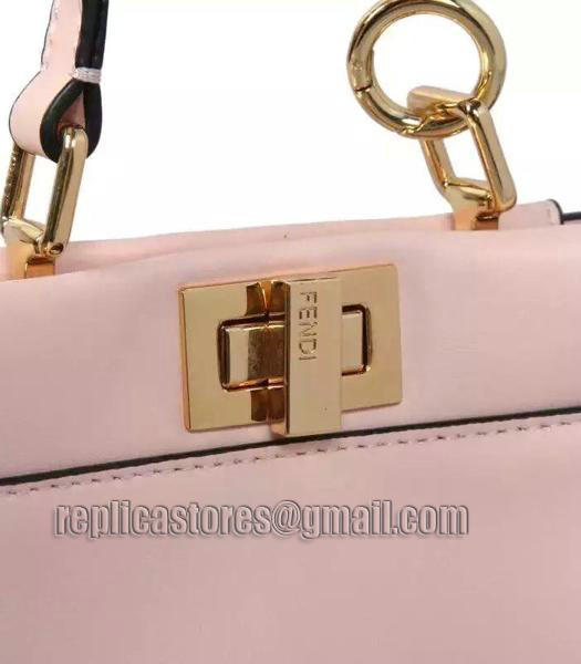 Fendi Micro Peekaboo Pink Leather Small Tote Bag Golden Metal-2