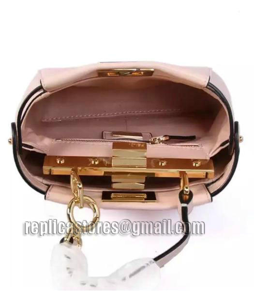 Fendi Micro Peekaboo Pink Leather Small Tote Bag Golden Metal-5
