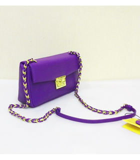Fendi Mini Be Baguette Bag With Violet Leather