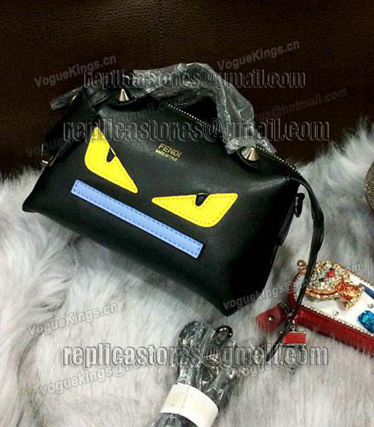 Fendi Mini Little Monster Shoulder Bag Black Leather-4