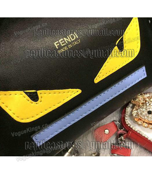 Fendi Mini Little Monster Shoulder Bag Black Leather-6
