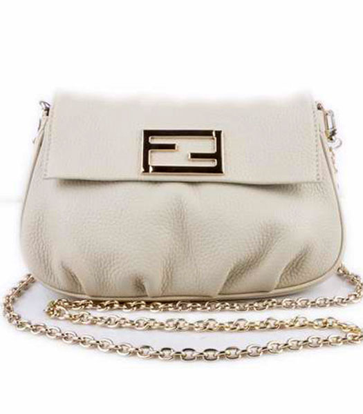 Fendi Mini Pouch Offwhite Calfskin Leather Handbag