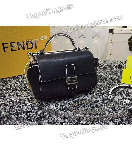 Fendi Mirco Double Baguette Black&Pink Leather Shoulder Bag-2
