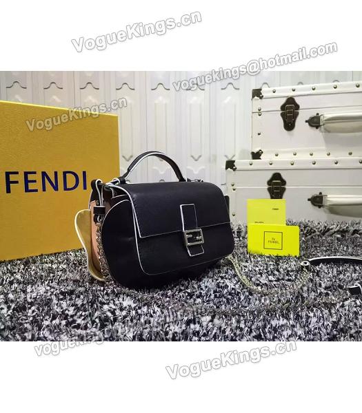Fendi Mirco Double Baguette Black&Pink Leather Shoulder Bag-3