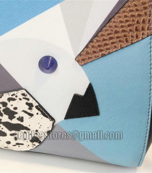 Fendi New Style Birds Pattern Grey Leather Tote Bag-6