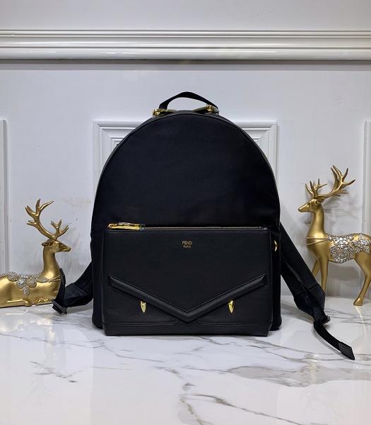 Fendi Nyon With Black Calfskin Leather Backpack