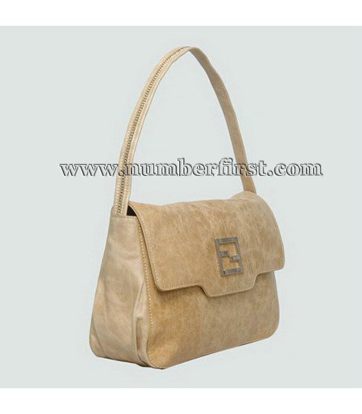 Fendi Offwhite Oil Leather Tote Bag-1