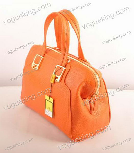 Fendi Orange Calfskin Leather Small Tote Bag-1