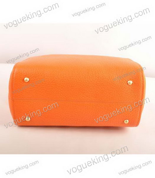 Fendi Orange Calfskin Leather Small Tote Bag-3