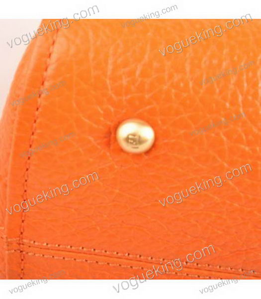 Fendi Orange Calfskin Leather Small Tote Bag-4
