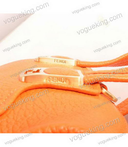 Fendi Orange Calfskin Leather Small Tote Bag-5