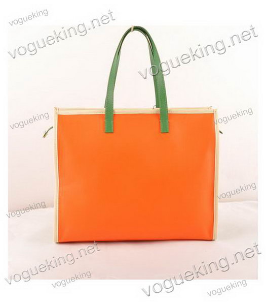 Fendi Orange Ferrari Leather Large Shopping Bag-2