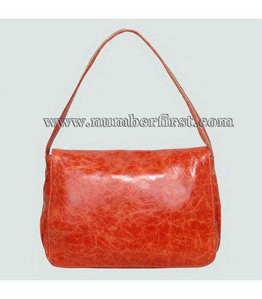 Fendi Orange Oil Leather Tote Bag-2