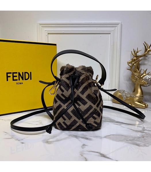 Fendi Original Calfskin Leather MON TRESOR Bag Black