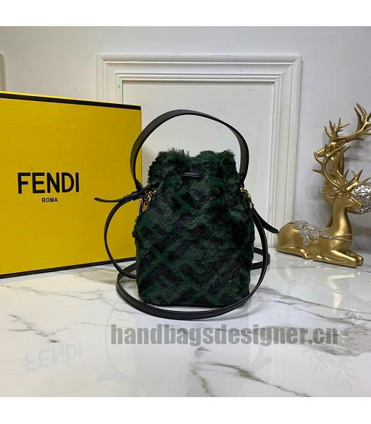 Fendi Original Calfskin Leather MON TRESOR Bag Green-2