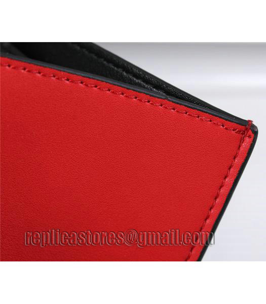 Fendi Original Cow Leather Tote Bag Black/Red-4