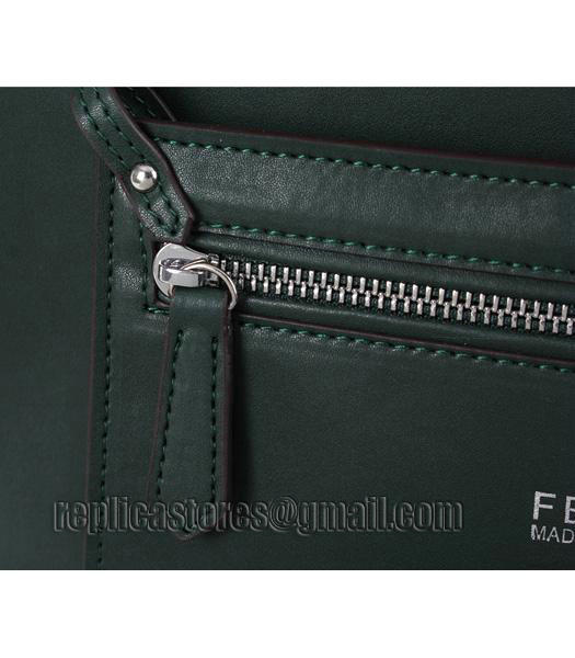 Fendi Original Cow Leather Tote Bag Dark Green/Sapphire Blue-5