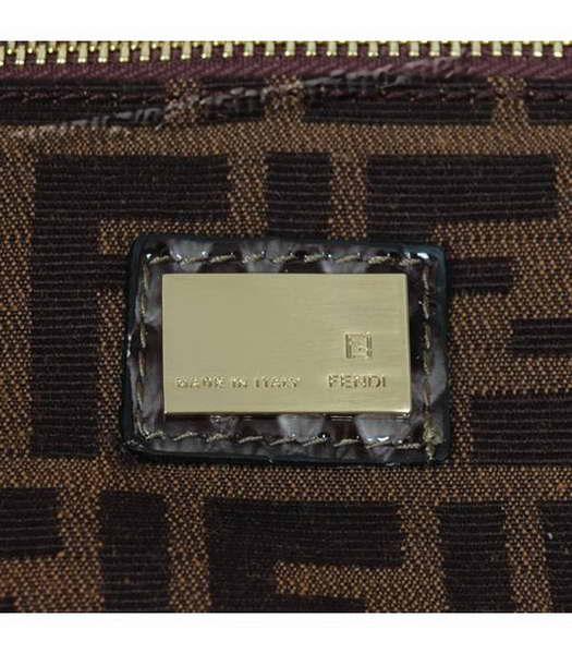 Fendi Patent Snake Leather Shoulder Bag Grey-5