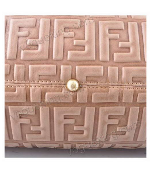 Fendi Peekaboo Apricot Embossed Leather Handbag-4