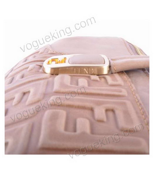 Fendi Peekaboo Apricot Embossed Leather Handbag-5