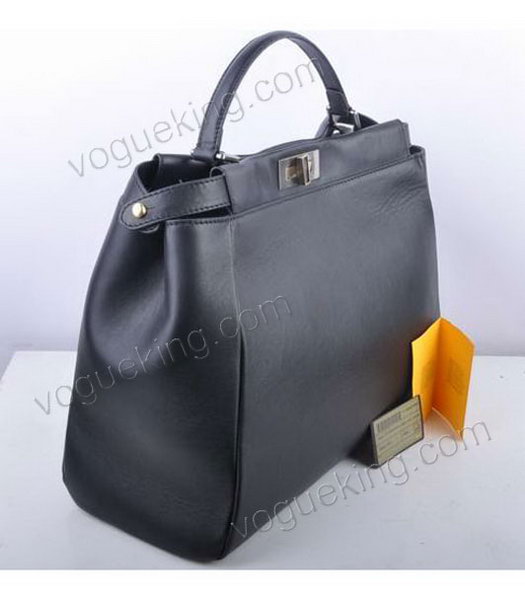 Fendi Peekaboo Black Ferrari Leather Large Tote Bag With Leather Inside-1