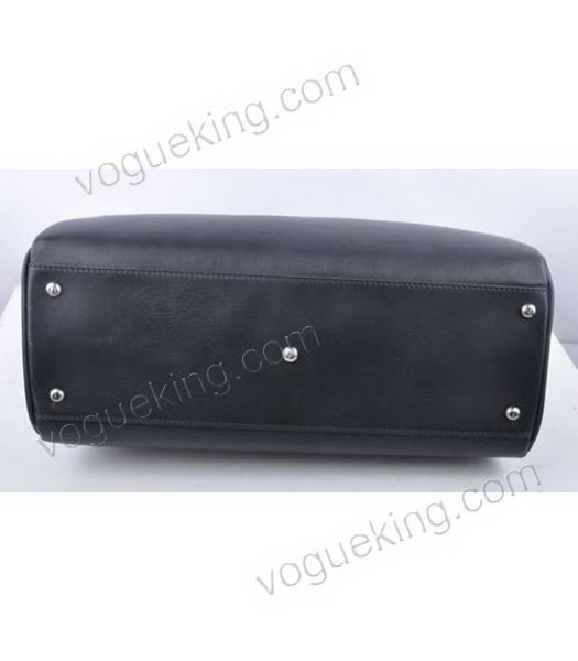 Fendi Peekaboo Black Ferrari Leather Large Tote Bag With Leather Inside-3