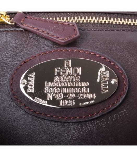 Fendi Peekaboo Dark CoffeeJujube Ferrari Leather Large Tote Bag With Leather Inside-6