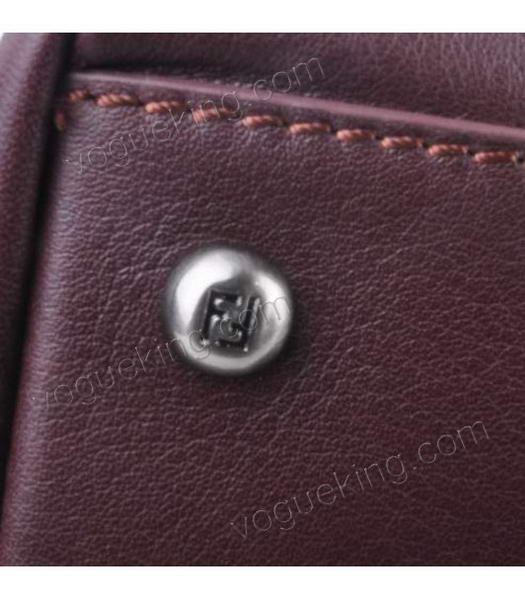 Fendi Peekaboo Medium Jujube Ferrari Leather Tote Bag With Leather Inside-4