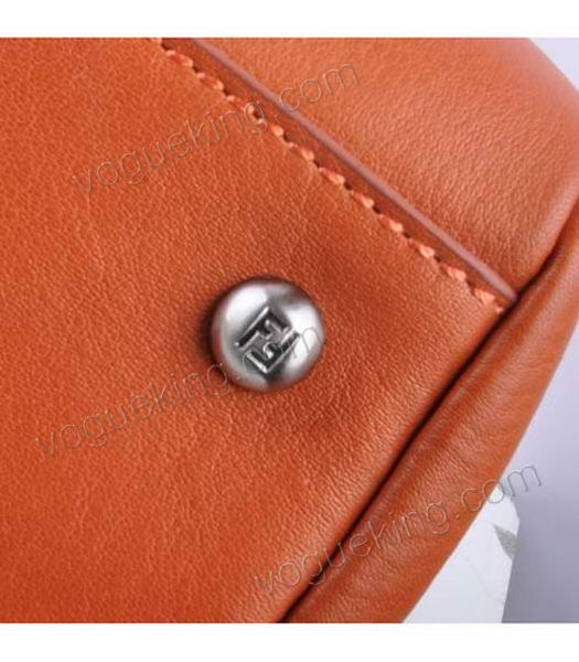 Fendi Peekaboo Orange Ferrari Leather Large Tote Bag-4