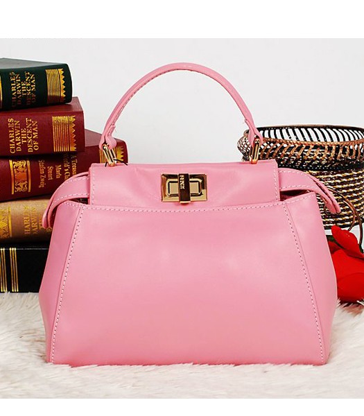 Fendi Peekaboo Original Leather Satchel Bag 2218 In Pink
