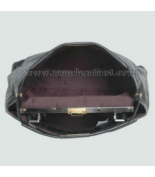 Fendi Peekaboo Tote Bag Black Oil Leather-4