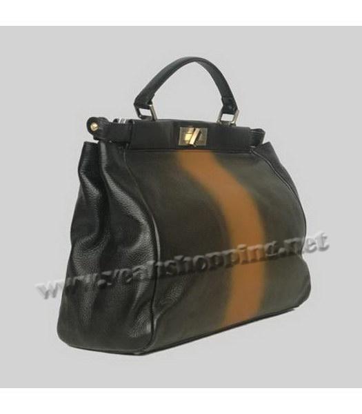 Fendi Peekaboo Tote Bag Black&Yellow Calfskin-2