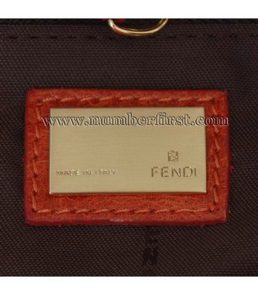 Fendi Peekaboo Tote Bag Orange Oil Leather-5