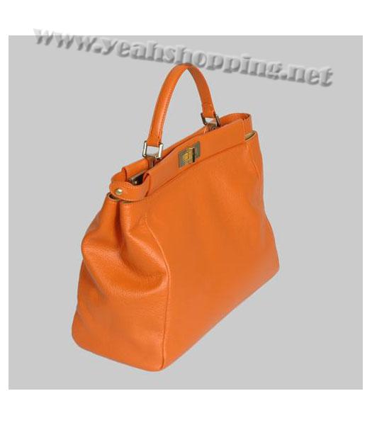 Fendi Peekaboo Tote Bag Yellow Calfskin with Apricot Inside-2