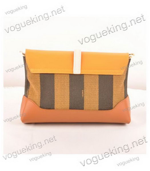 Fendi Pequin Mini Bag Striped Fabric With YellowEarth Yellow Leather-2