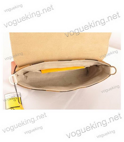 Fendi Pequin Mini Bag Striped Fabric With YellowEarth Yellow Leather-5